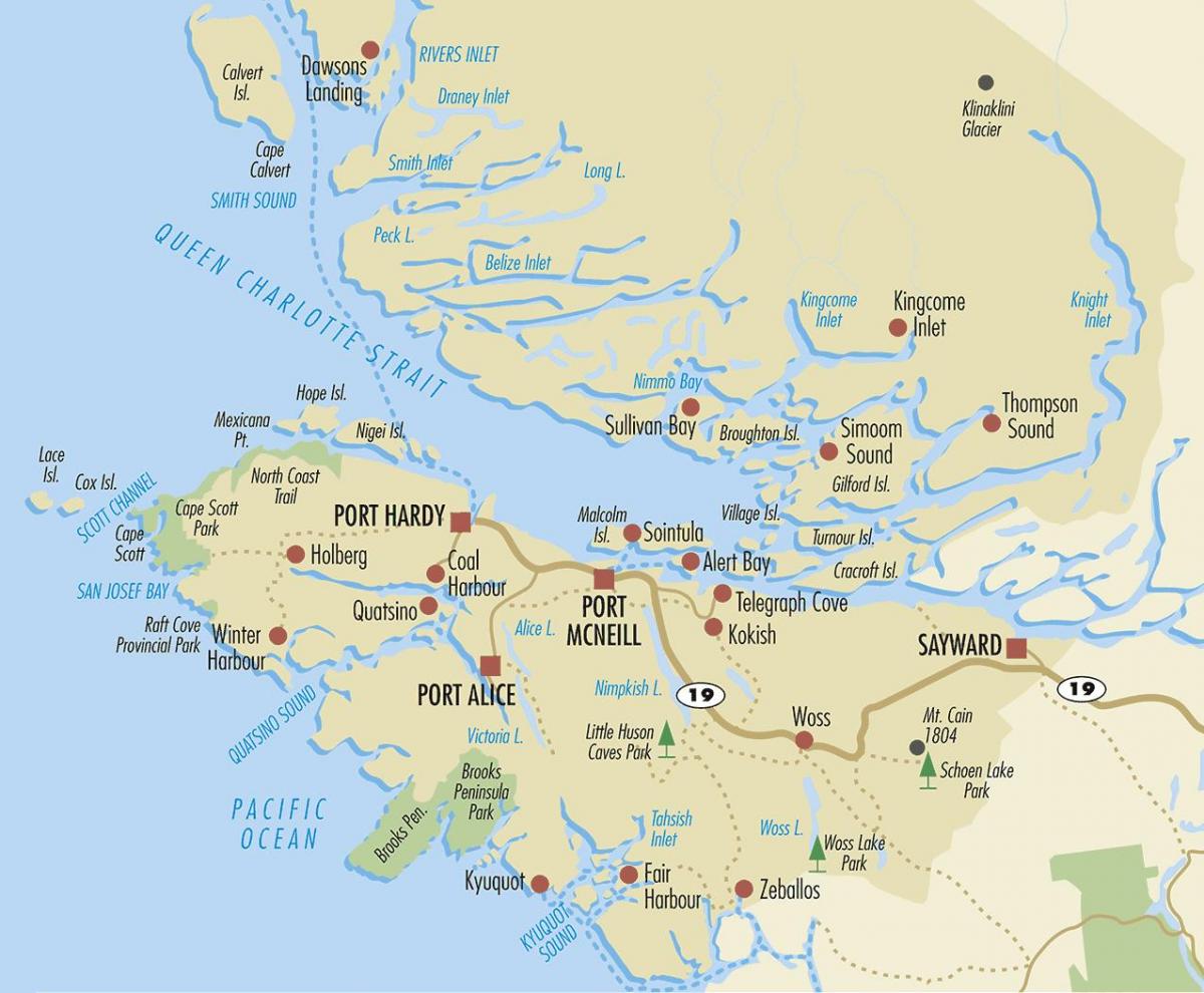 Mapa ipar vancouver island