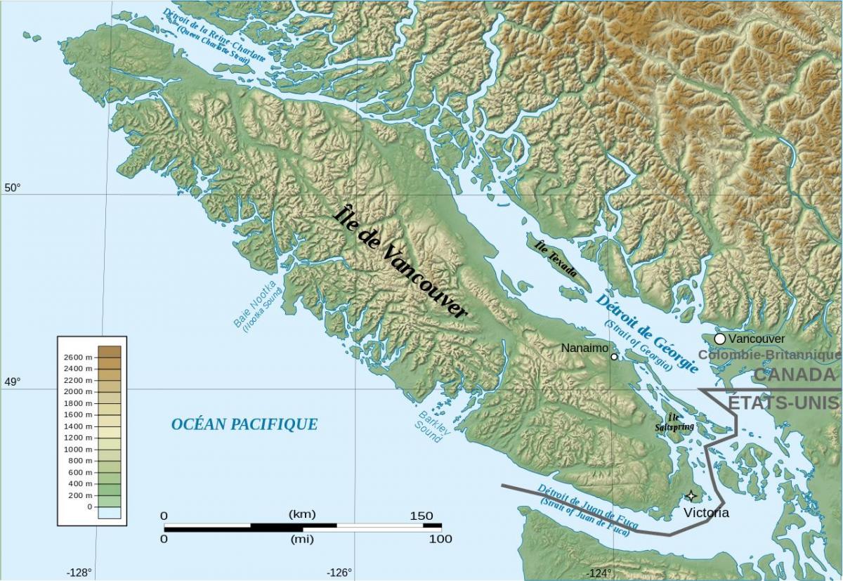 Mapa topografikoak vancouver island