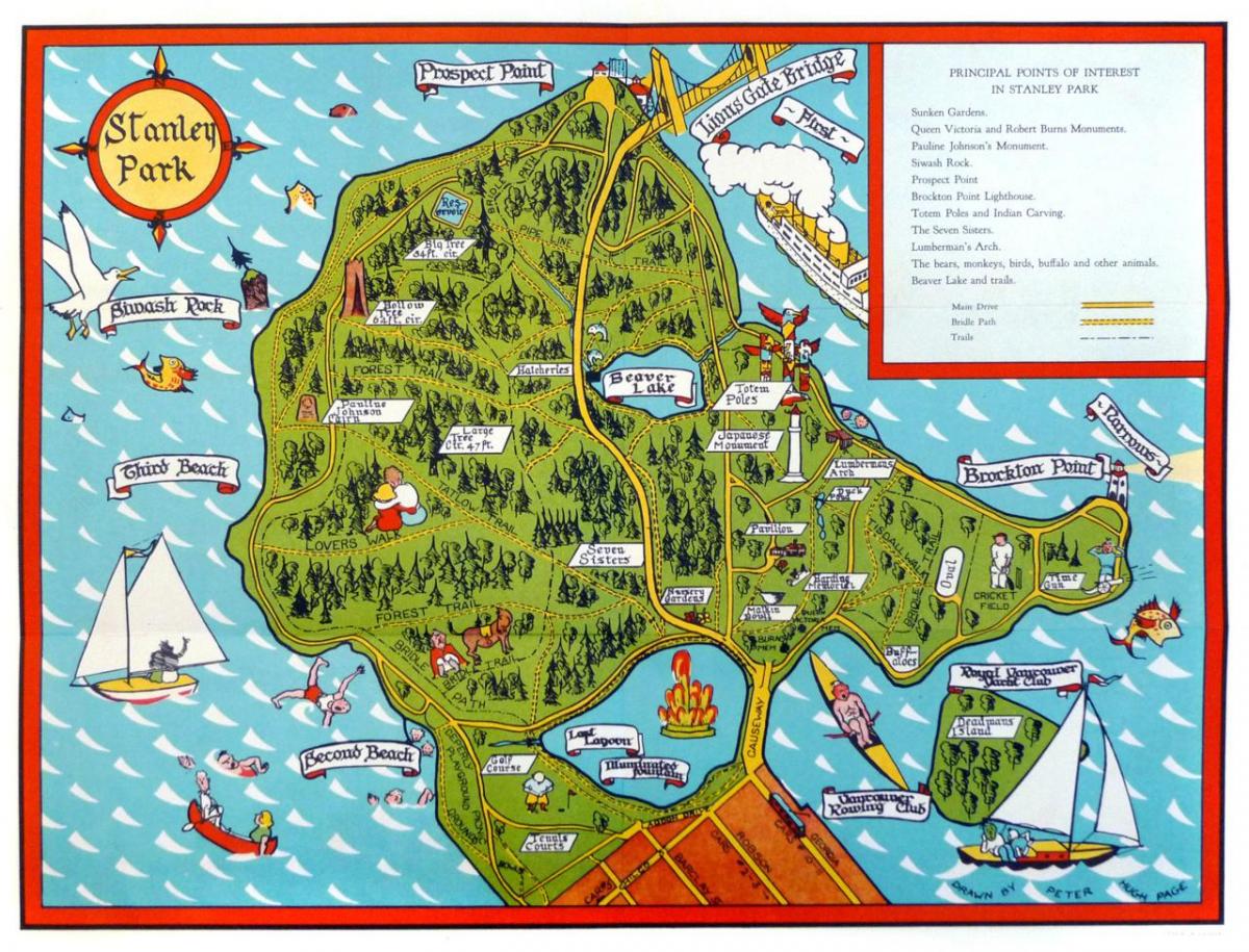Mapa stanley park totem pole
