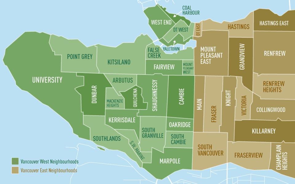 Mapa vancouver auzoa
