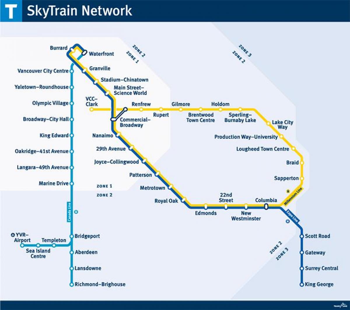 Mapa vancouver bc tren geltokia