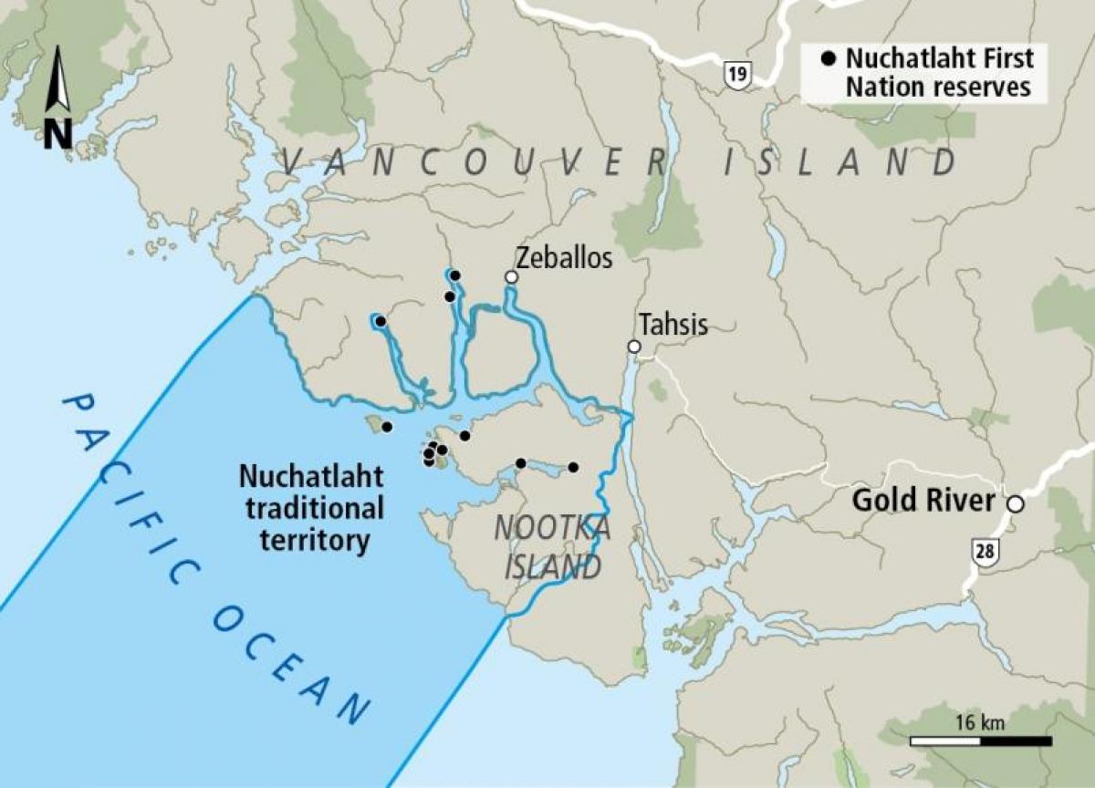 Mapa vancouver island lehen nazio