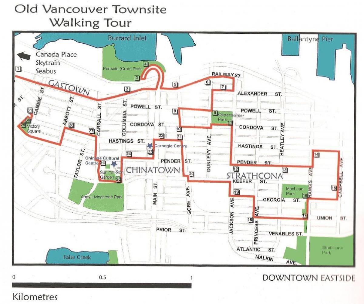 vancouver walking tour mapa