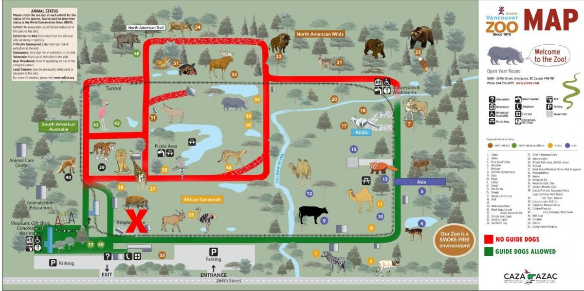 Mapa vancouver zoo