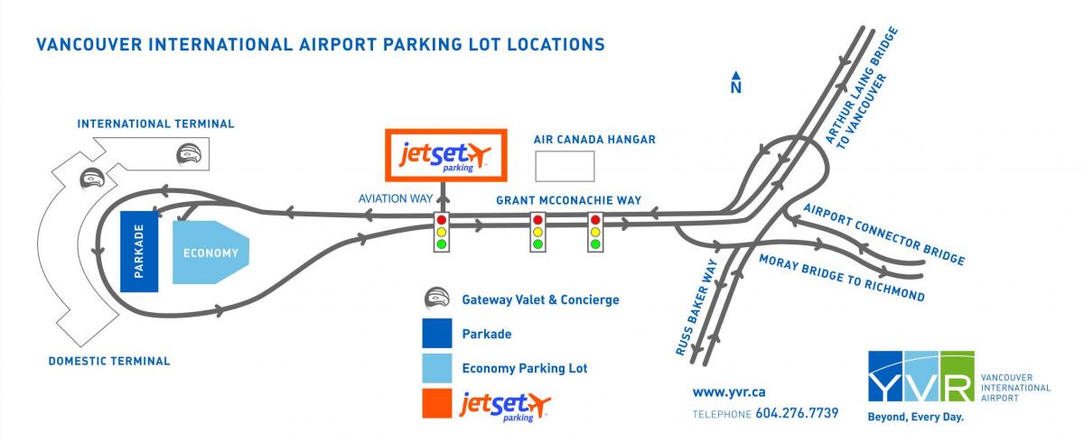 vancouver aireportua parking mapa