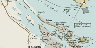 Mapa vancouver island eta golkoko uharte