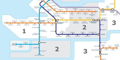 Vancouver bc garraio publikoaren mapa