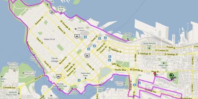 Vancouver hiriko bizikleta mapa