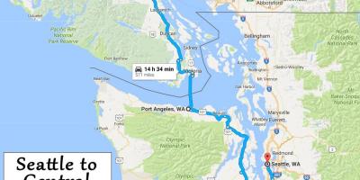 Vancouver island mapa gidatzeko distantziak
