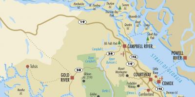 Campbell ibaiaren mapa vancouver island
