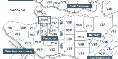 Vancouver island posta-kodeak mapa
